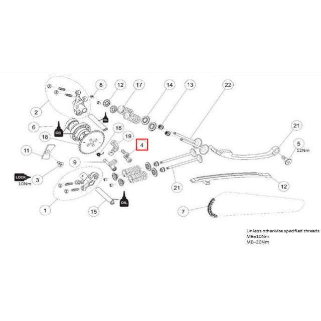 Tornillo piñón arbol de levas M6x16 motor Daytona Anima
