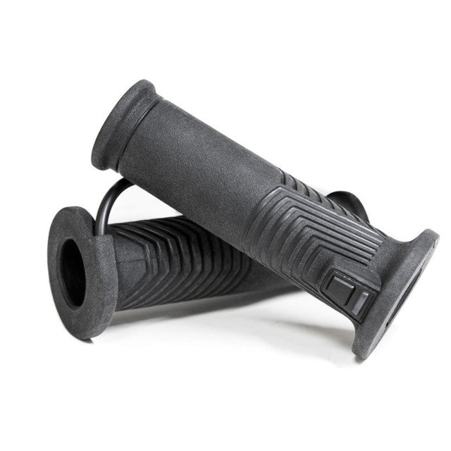 Puños calefactables con interruptor 1" Zoll 25,4mm + 1 1/8 Zoll 28,5 mm largo 130mm HG 17 Koso - negro