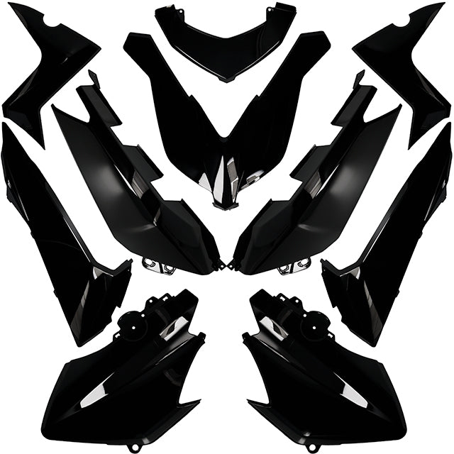 Carenados Yamaha X-Max 125/250/400 14-17 10 piezas AllPro - negro brillante