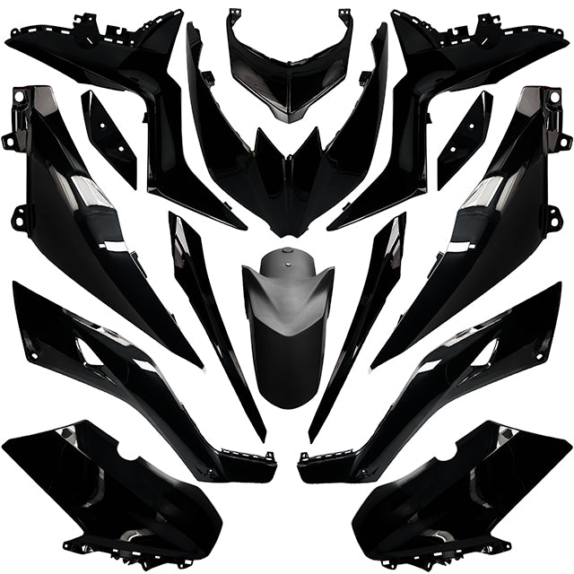 Carenados Yamaha X-Max 125/300 18-22 / 400 18-20 15 piezas AllPro - negro brillante