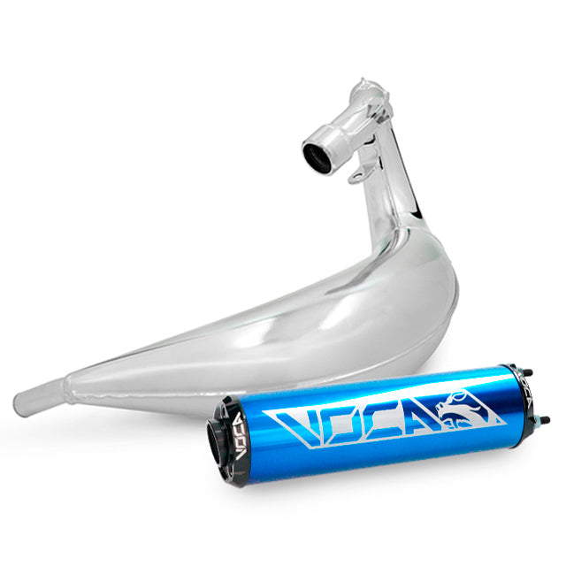 Escape Derbi Senda/DRD / Aprilia RX/SX VOCA Cross Chromed 50/70cc (CE) - Silenciador azul