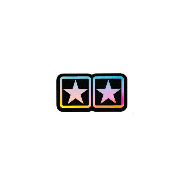 Pegatina holografica 2 estrellas 50x25mm Stage6