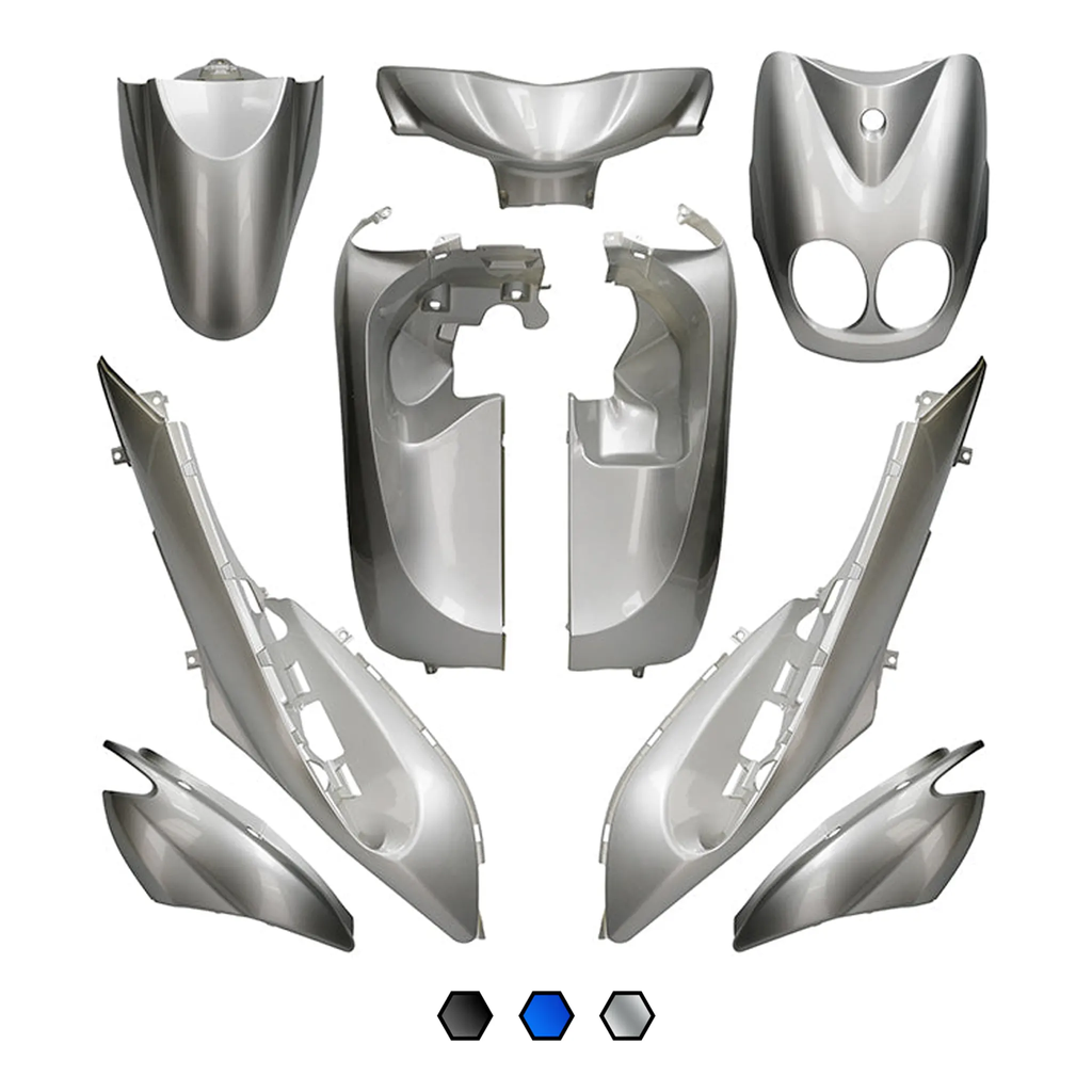 Carenados MBK Ovetto / Yamaha Neos >08 9 piezas AllPro - negro metalizado