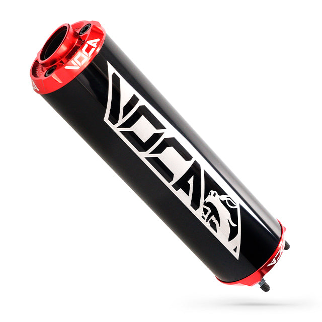 Silenciador VOCA Aluminio CNC negro - cazoleta rojo