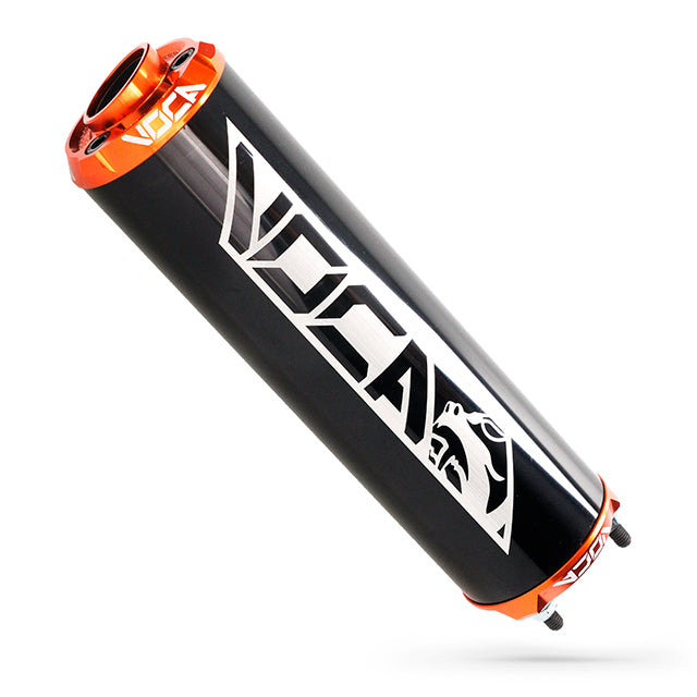 Silenciador VOCA Aluminio CNC negro - cazoleta naranja
