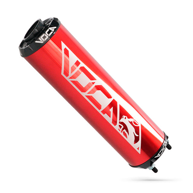 Silenciador VOCA Aluminio CNC rojo - cazoleta negra