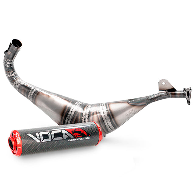 Escape VOCA Racing BigBore DT 100cc, Yamaha DT80LC, Italkit-VOCA 100cc - silenciador cazoleta roja