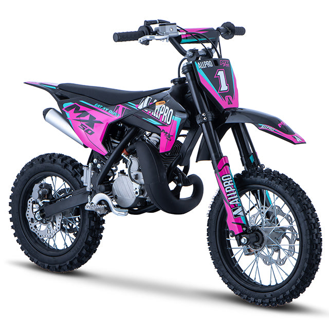 Pitbike infantil Minicross 50cc MX 2T AC llanta 14/12 AllPro - rosa