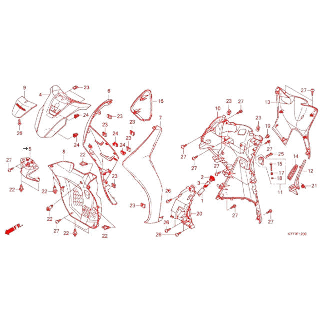 Frontal inferior Honda SH 125 17-19 AllPro - cromado