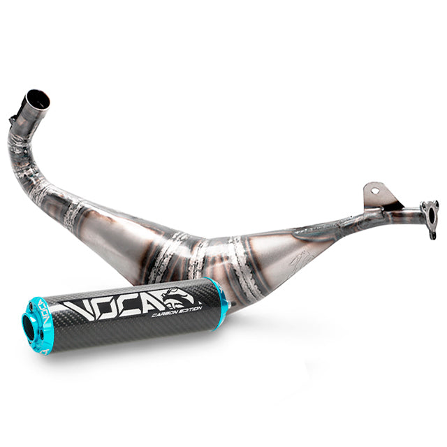Escape VOCA Racing BigBore DT 100cc, Yamaha DT80LC, Italkit-VOCA 100cc - silenciador cazoleta azul cyan