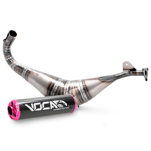 Escape VOCA Racing BigBore DT 100cc, Yamaha DT80LC, Italkit-VOCA 100cc - silenciador cazoleta rosa