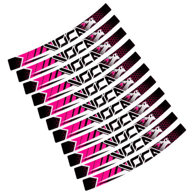 Kit vinilos para llantas marchas 50cc delantera y trasera VOCA Racing - rosa