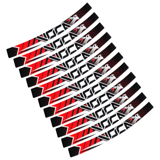 Kit vinilos para llantas marchas 50cc delantera y trasera VOCA Racing - rojo