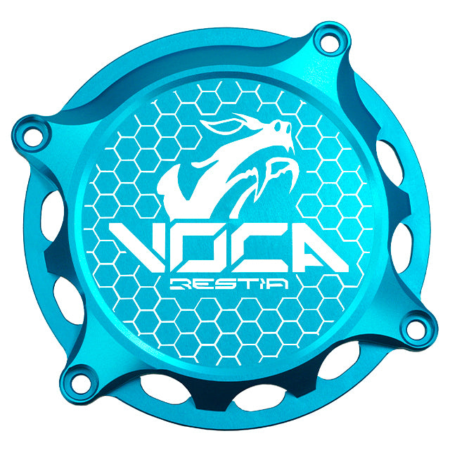 Tapa exterior de encendido VOCA CNC Minarelli AM6 - Derbi azul cyan