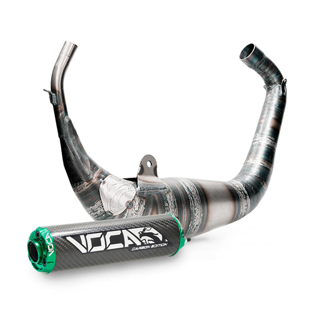 Escape Aprilia RS >2006 Derbi GPR >2004 Carbon Racing 80cc VOCA salida bajo culín - silenciador cazoleta verde