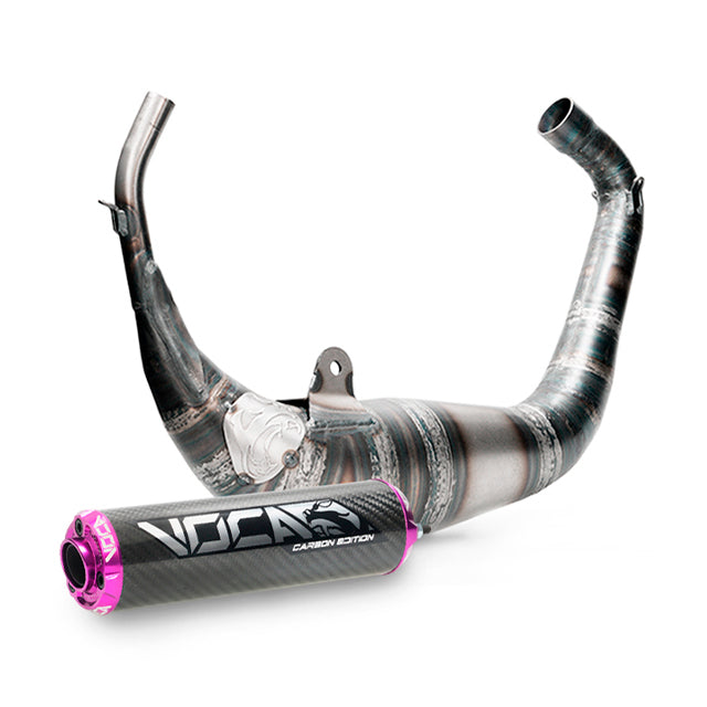 Escape Aprilia RS >2006 Derbi GPR >2004 Carbon Racing 80cc VOCA salida bajo culín - silenciador cazoleta violeta