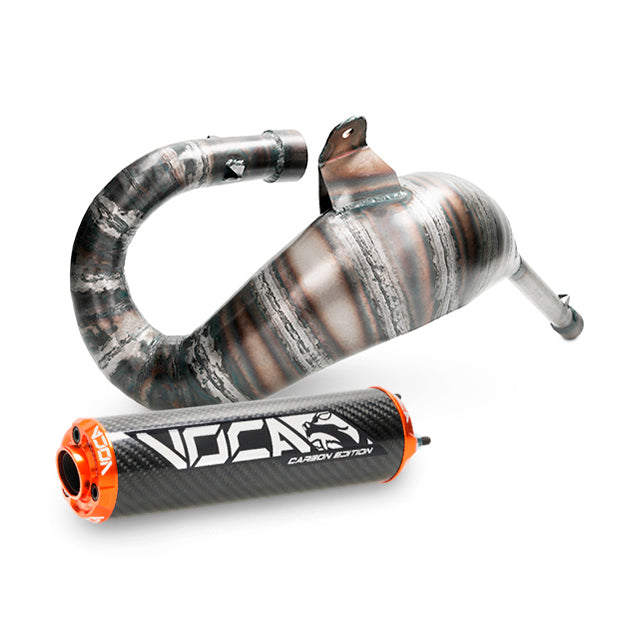 Escape Rieju MRX/SMX Cross Carbon 80/90cc VOCA Racing - silenciador cazoleta naranja