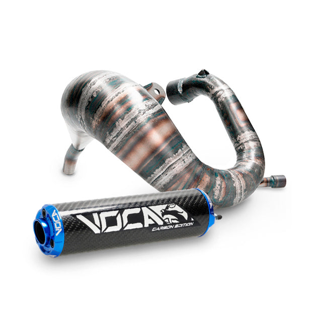 Escape Derbi DRD Pro Cross Carbon 80 VOCA Racing - silenciador cazoleta azul