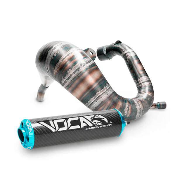 Escape Derbi DRD Pro Cross Carbon 80 VOCA Racing - silenciador cazoleta azul cyan
