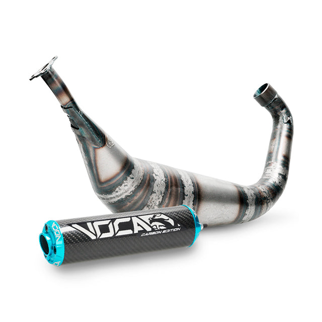 Escape Minarelli AM6 Racing BigBore 90cc VOCA - silenciador cazoleta azul cyan