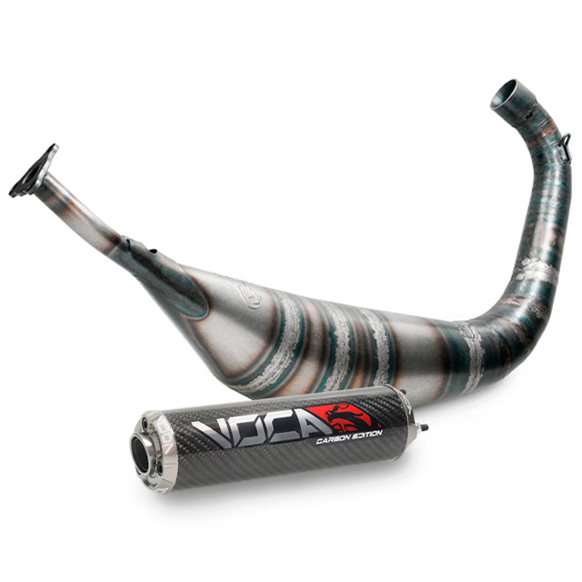 Escape HM Moto Cre Derapage Six SM Carbon Racing 70/80cc VOCA - silenciador cazoleta gris