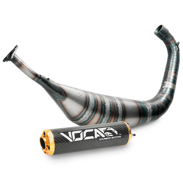 Escape HM Moto Cre Derapage Six SM Carbon Racing 70/80cc VOCA - silenciador cazoleta oro