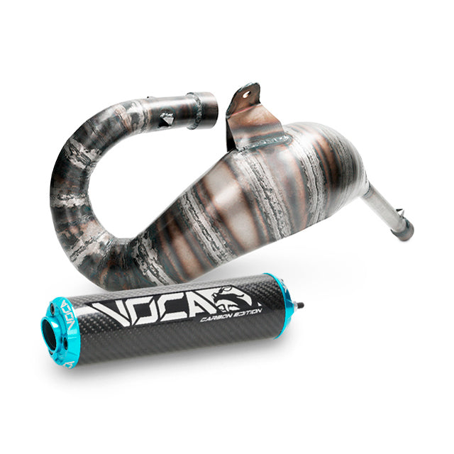 Escape Derbi Senda / DRD Cross Carbon 80 Voca Racing - silenciador cazoleta azul cyan