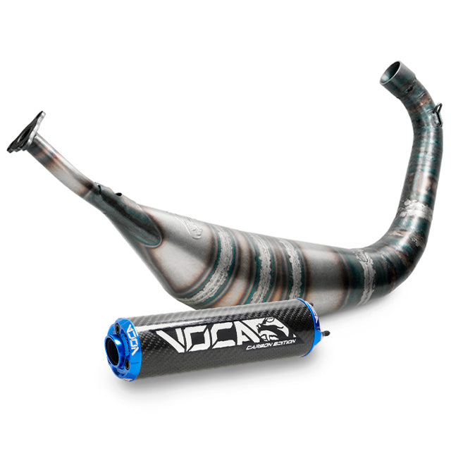 Escape VOCA Carbon 80cc Yamaha DT 80 - silenciador cazoleta azul