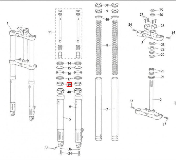 Casquillo interno barra de suspensión Rieju Marathon 125 / MRT 50-125 - 1 unidad