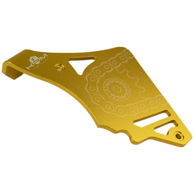Tapa cubre piñón con tirante Minarelli AM6 aluminio KRM - oro