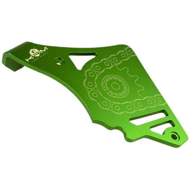 Tapa cubre piñón con tirante Minarelli AM6 aluminio KRM - verde