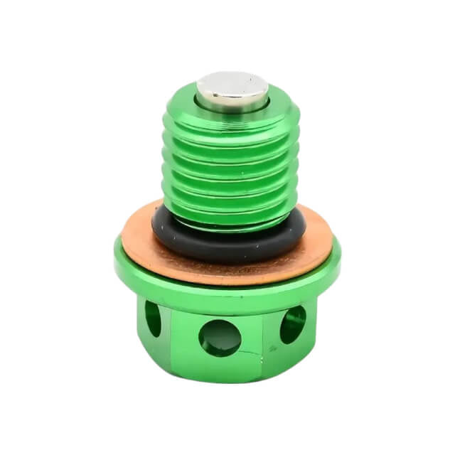 Tapon vaciado imantado CNC verde Pitbike Allpro