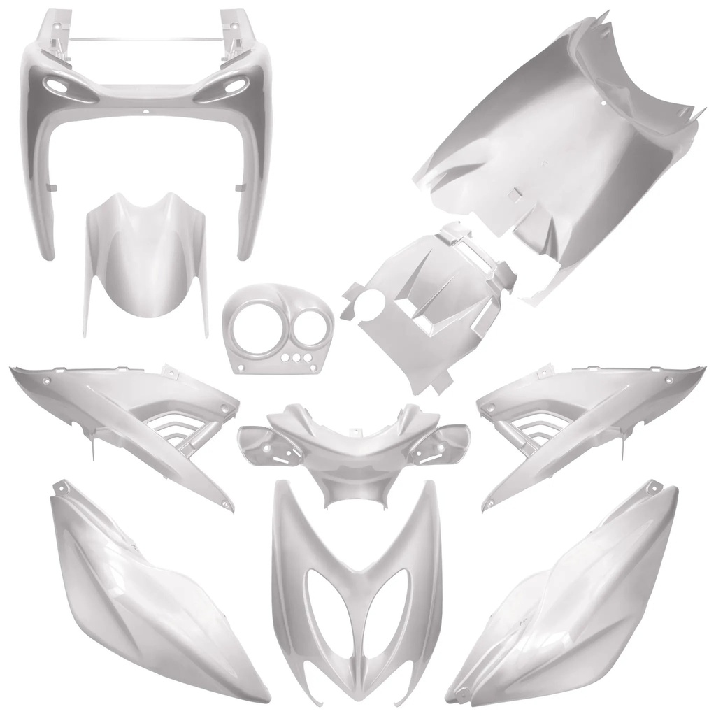 Kit carenados Yamaha Aerox / MBK Nitro <13 11 piezas AllPro - blanco perla