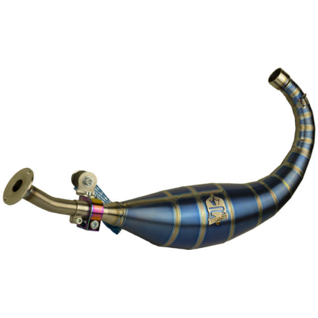 Bufanda de escape titanio azul KRM  Derbi 70-78cc