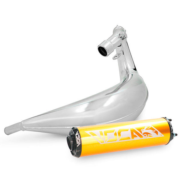 Escape Derbi Senda/DRD / Aprilia RX/SX VOCA Cross Chromed 50/70cc (CE) - Silenciador oro