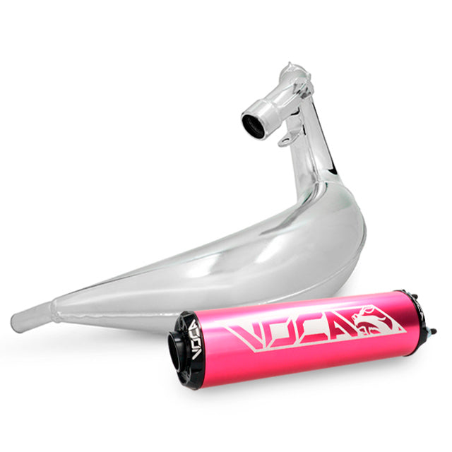 Escape Derbi Senda/DRD / Aprilia RX/SX VOCA Cross Chromed 50/70cc (CE) - Silenciador rosa