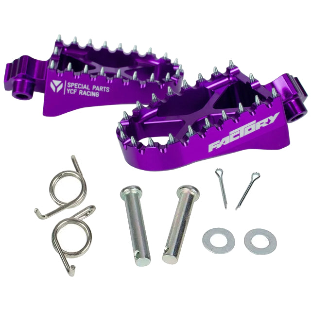 Estriberas aluminio CNC Pitbike YCF Factory - violeta