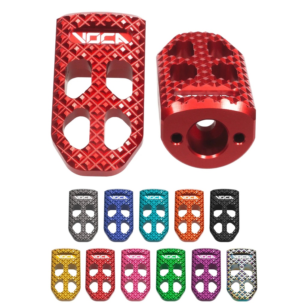 Juego de estriberas piloto CNC VOCA Racing - rojo