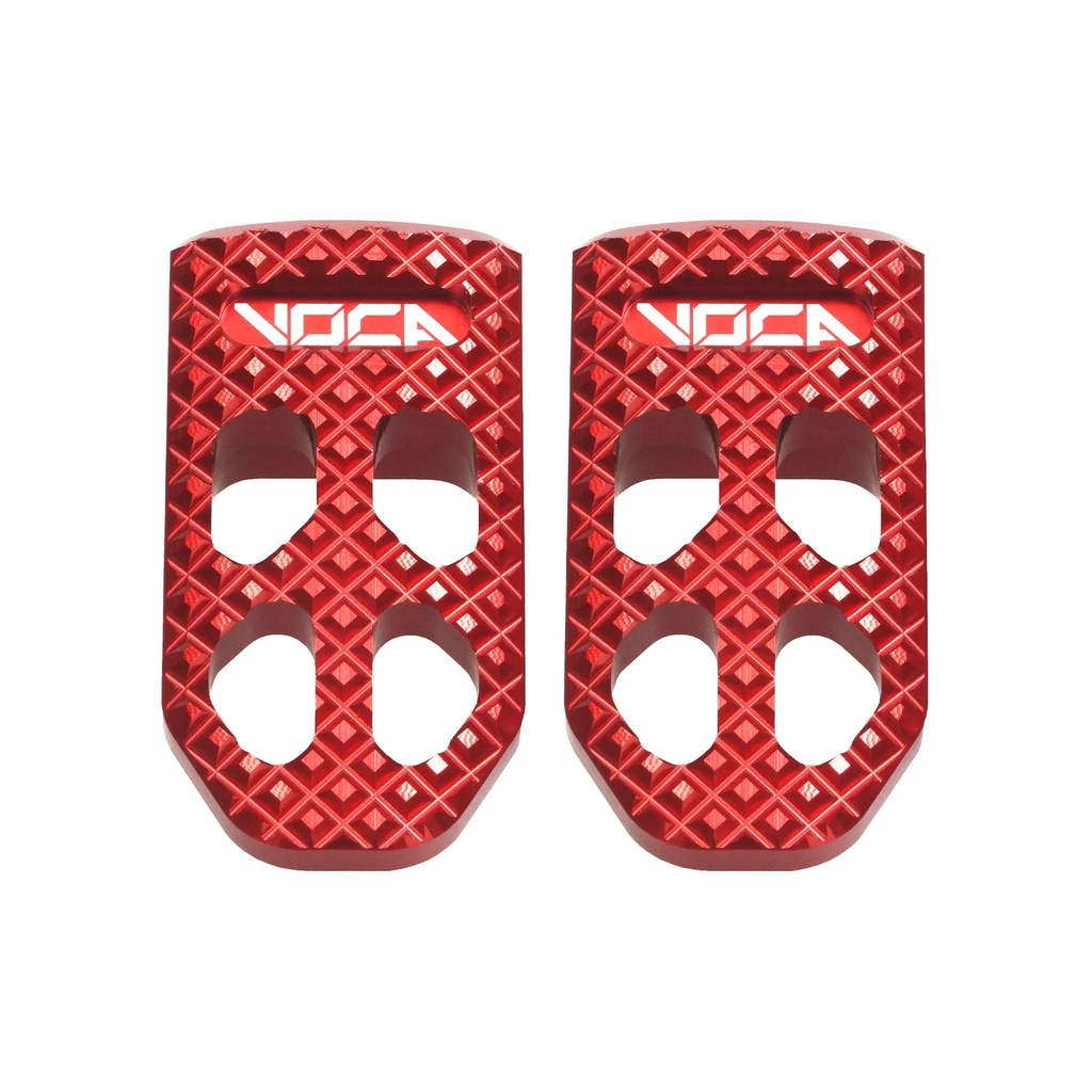 Juego de estriberas piloto CNC VOCA Racing - rojo