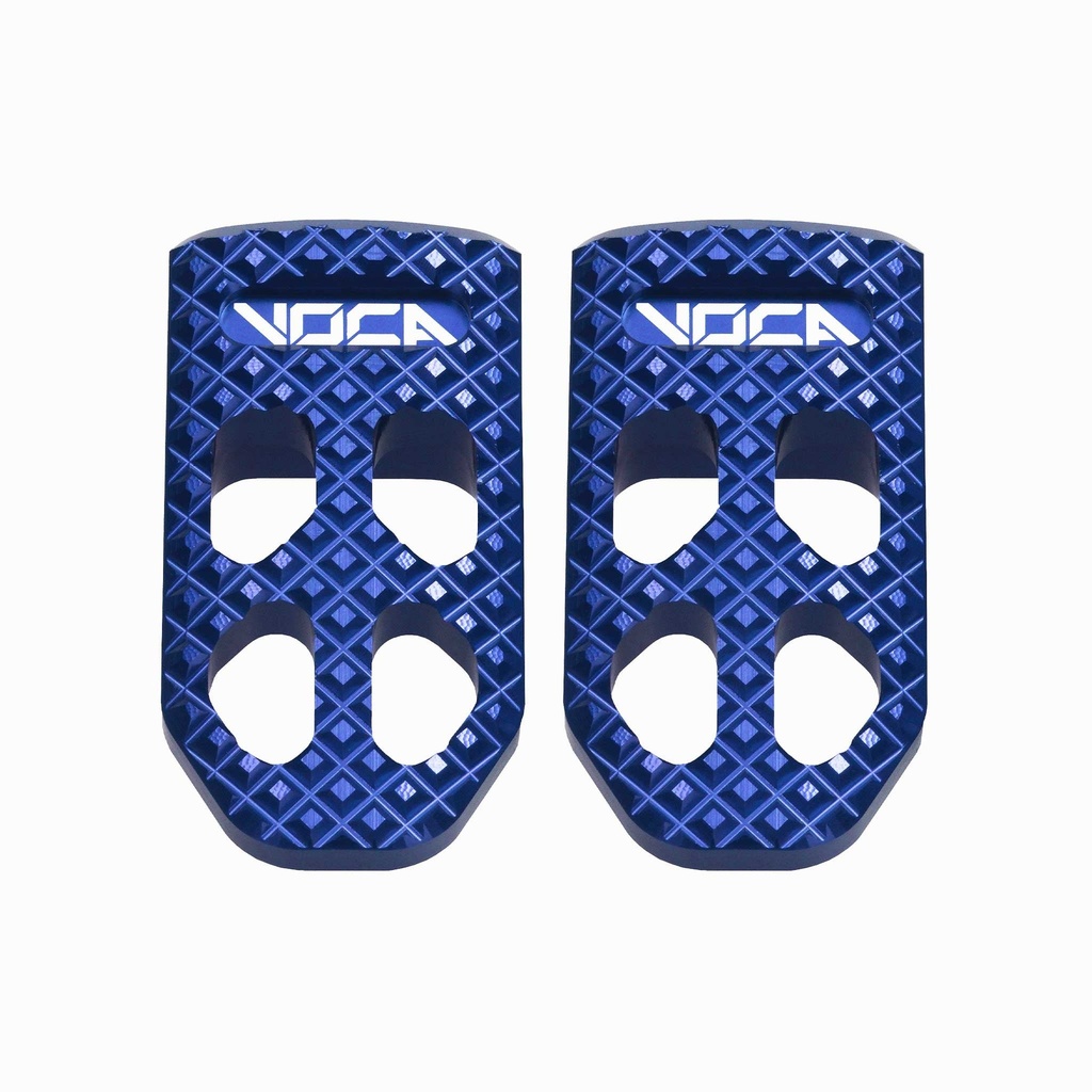 Juego de estriberas piloto CNC VOCA Racing - azul