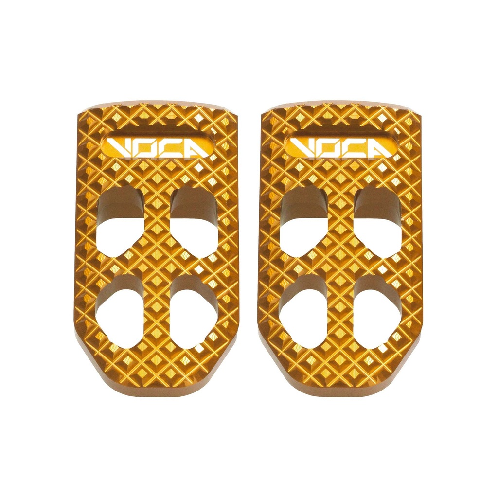 Juego de estriberas piloto CNC VOCA Racing - oro