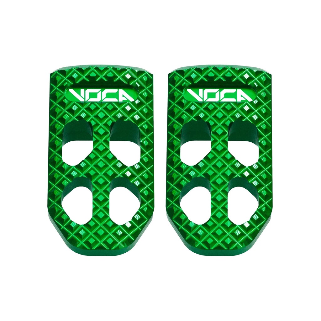 Juego de estriberas piloto CNC VOCA Racing - verde