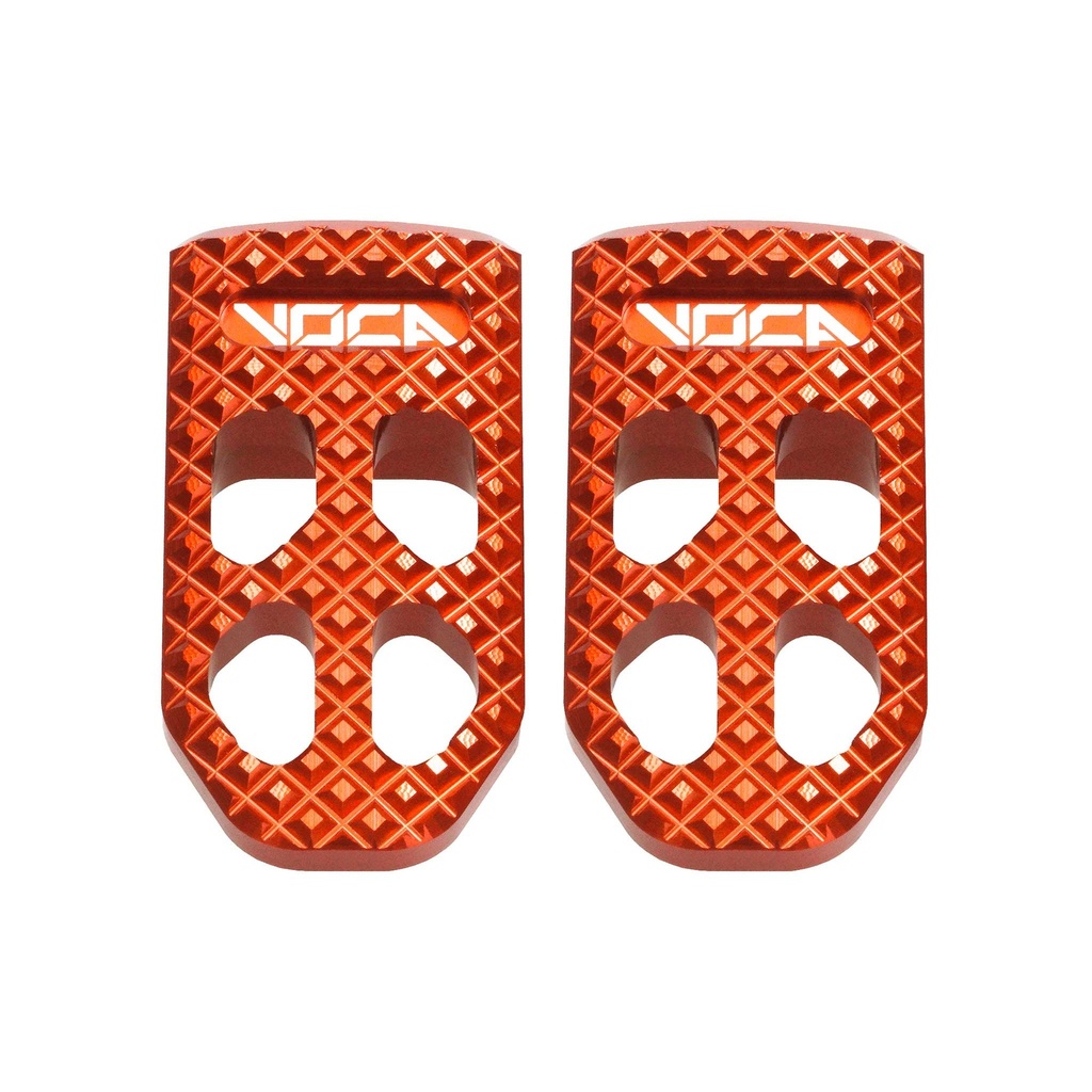 Juego de estriberas piloto CNC VOCA Racing - naranja