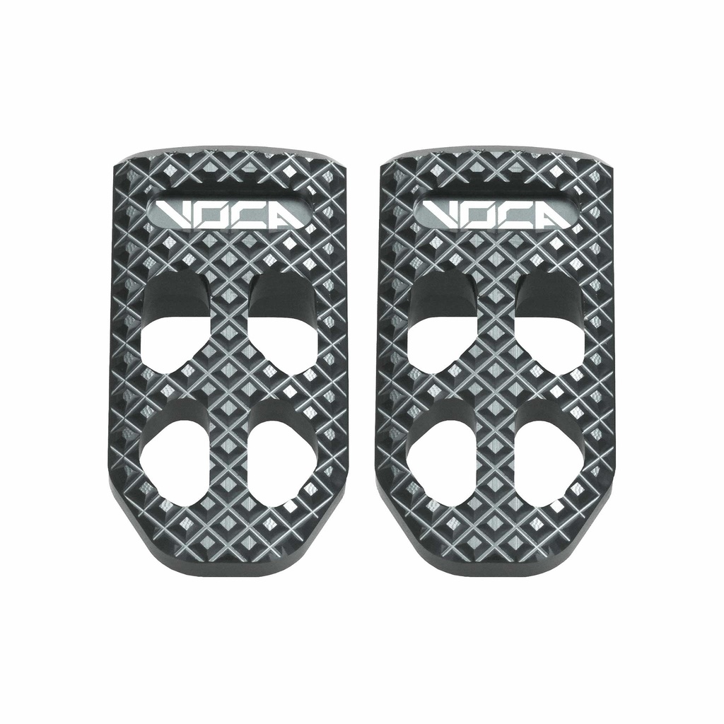 Juego de estriberas piloto CNC VOCA Racing - gris