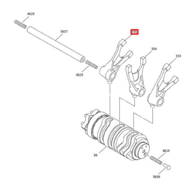 Horquilla selectora de cambio 3ª Rieju MR / Marathon 125