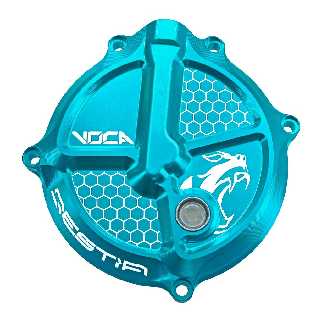 Tapa de discos de embrague Derbi Euro 3/4 VOCA CNC - azul cyan