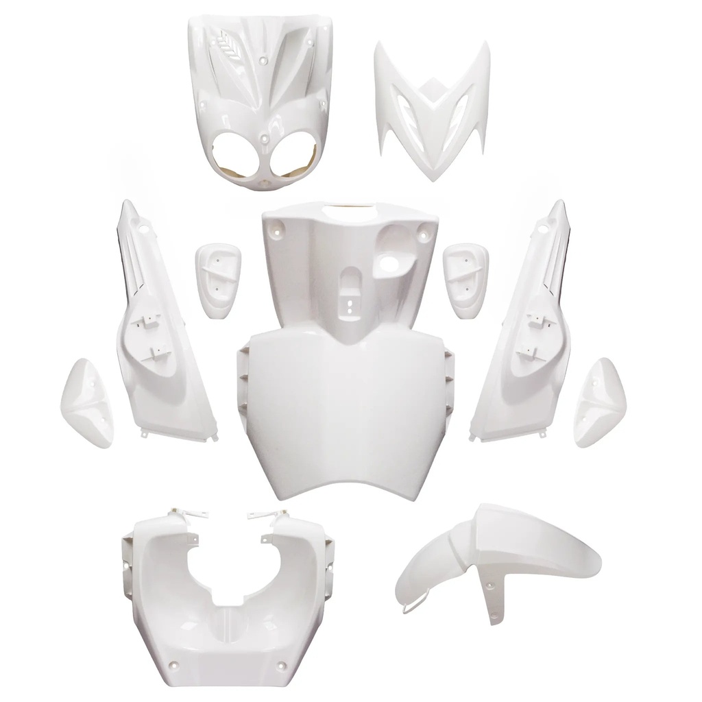 Kit carenados Yamaha Slider / MBK Stunt 11 piezas AllPro - blanco perla a lila