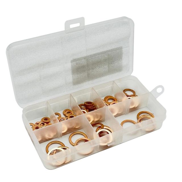 Surtido de arandelas de cobre M4-M14 AllPro - 100 unidades
