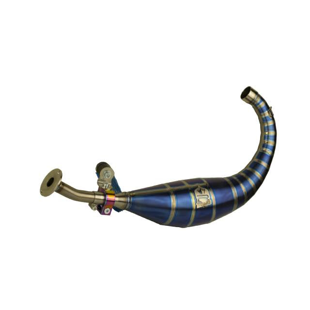 Bufanda de escape titanio azul KRM Derbi 90-100cc