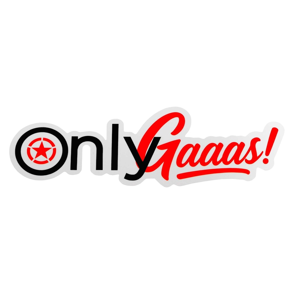 Pegatina Motoscoot Onlygaaas - blanco/rojo
